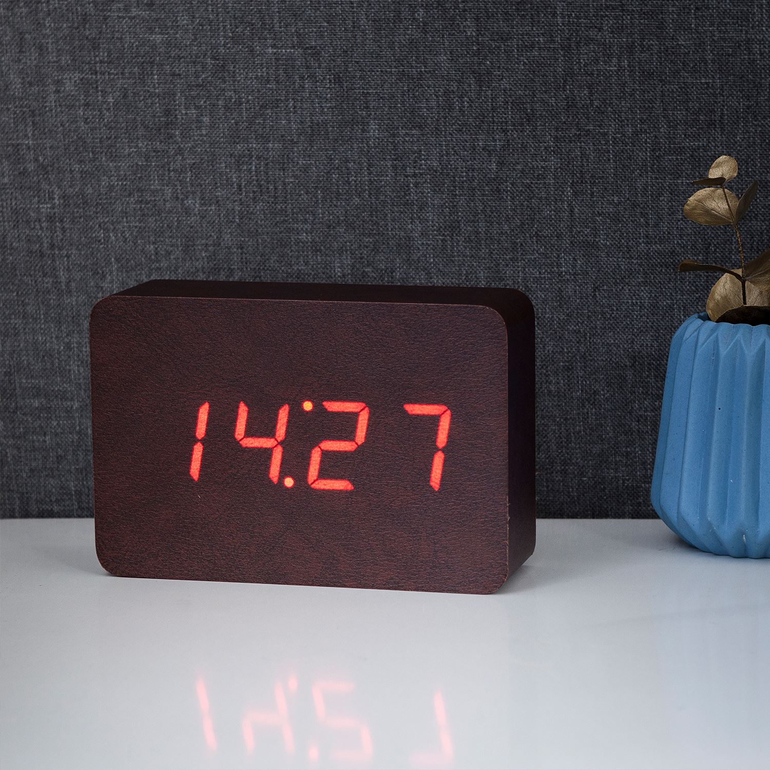 LED Sound Activated Display Alarm Clock Gingko Rechargeable Brick Click
