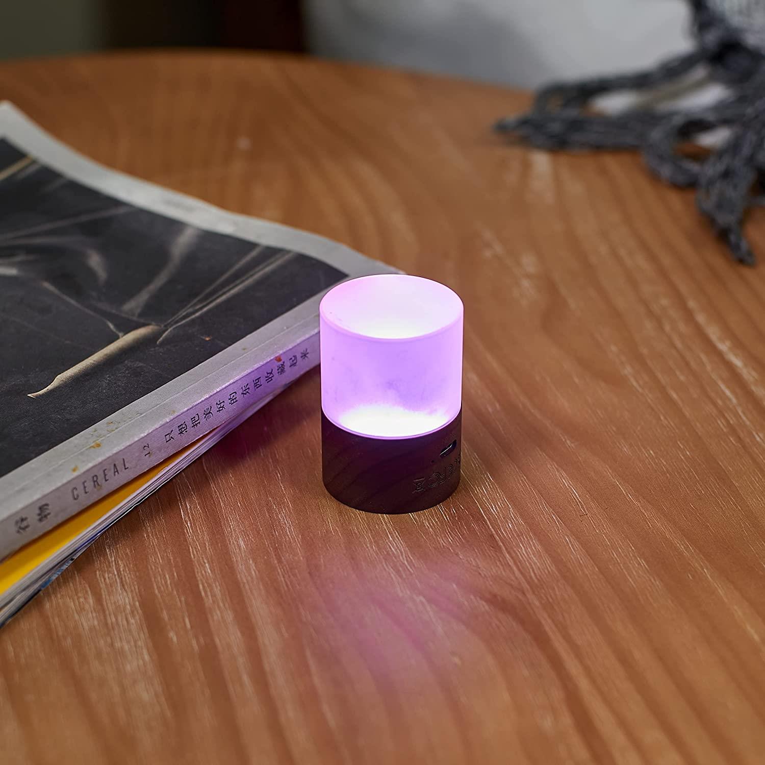 Colour Changing LED Desk Light Natural Wood RGB Gingko Mini Lemelia Lamp - Picture 22 of 28