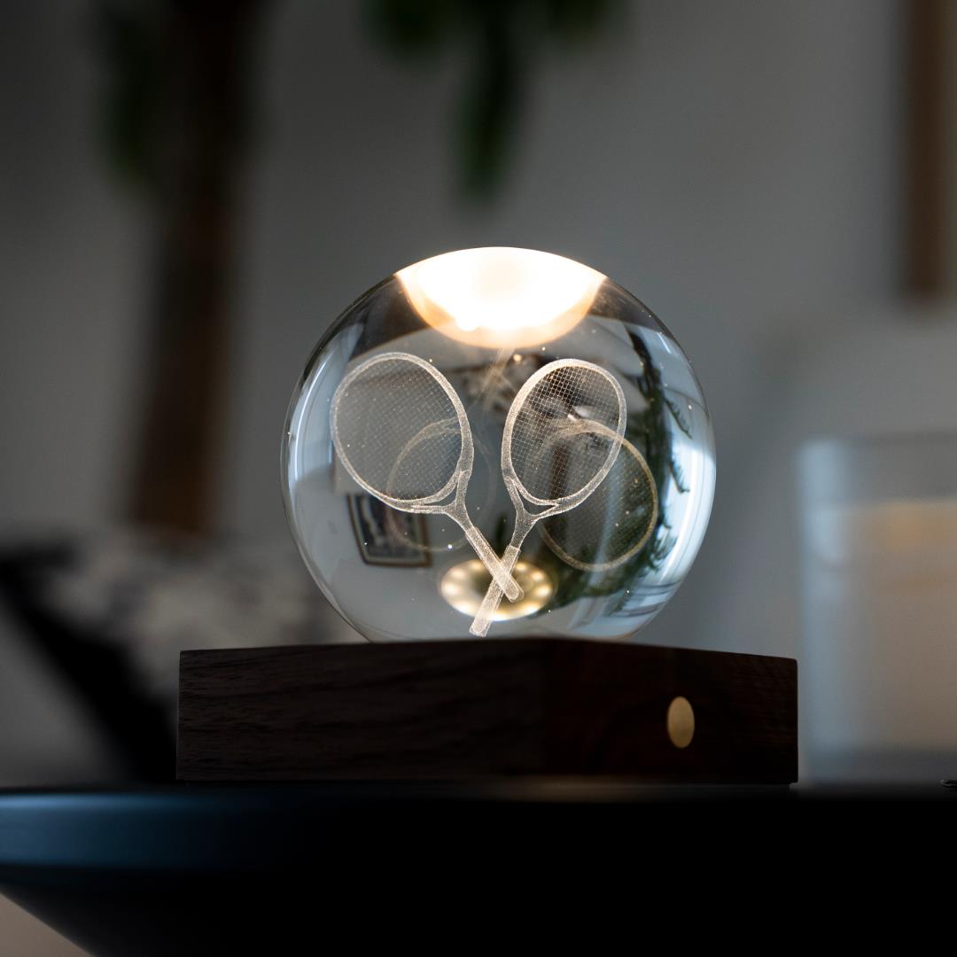 Crystal LED Desk Lamp Weighted Amber Ball Wooden Base Ginkgo Assorted Design - Picture 65 of 79