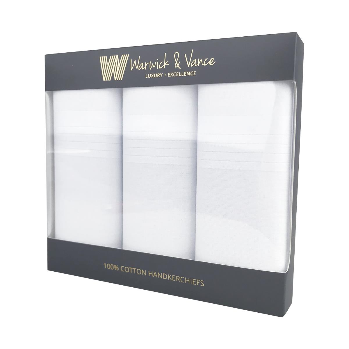 details about 3 pack mens gentlemens handkerchiefs white cotton satin stripe border gift boxed stripe border