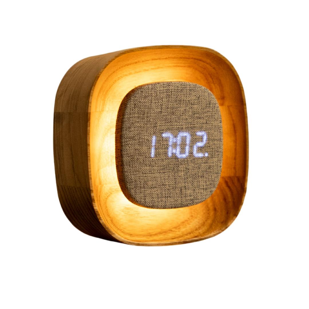 LED Wooden Alarm Clock Gingko Lumos Digital Alarm With Light