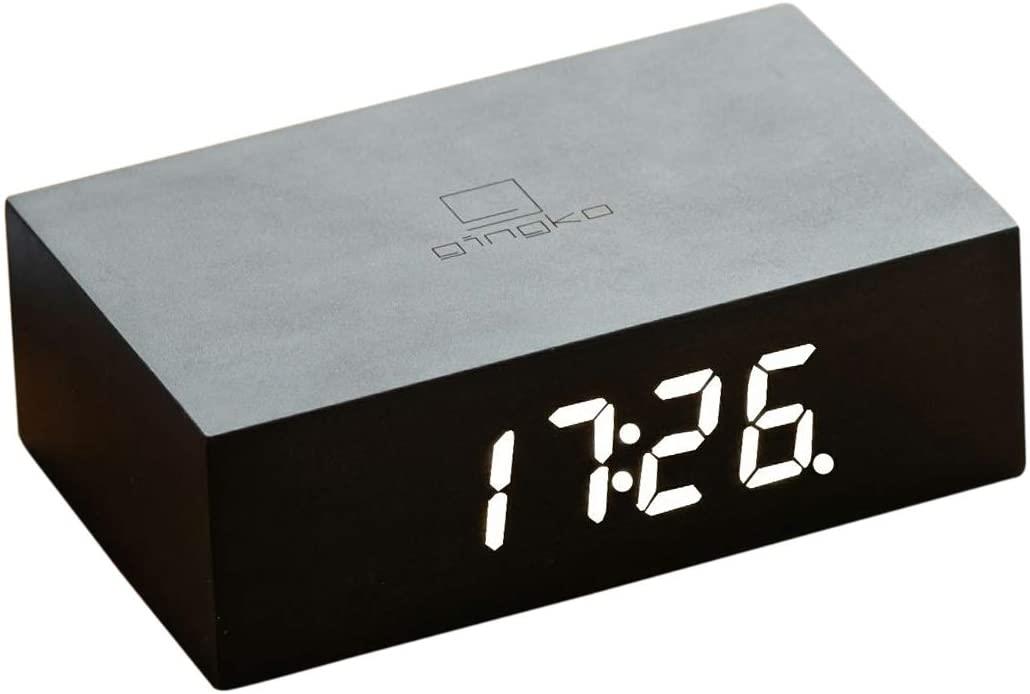 USB Wooden Alarm Clock with Sound Activation & Flip Over Snooze Control Gingko - Picture 19 of 38