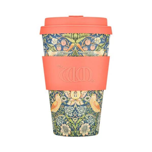 Reusable Coffee Cup Mug William Morris Melamine & Plastic Free Tumbler 14oz