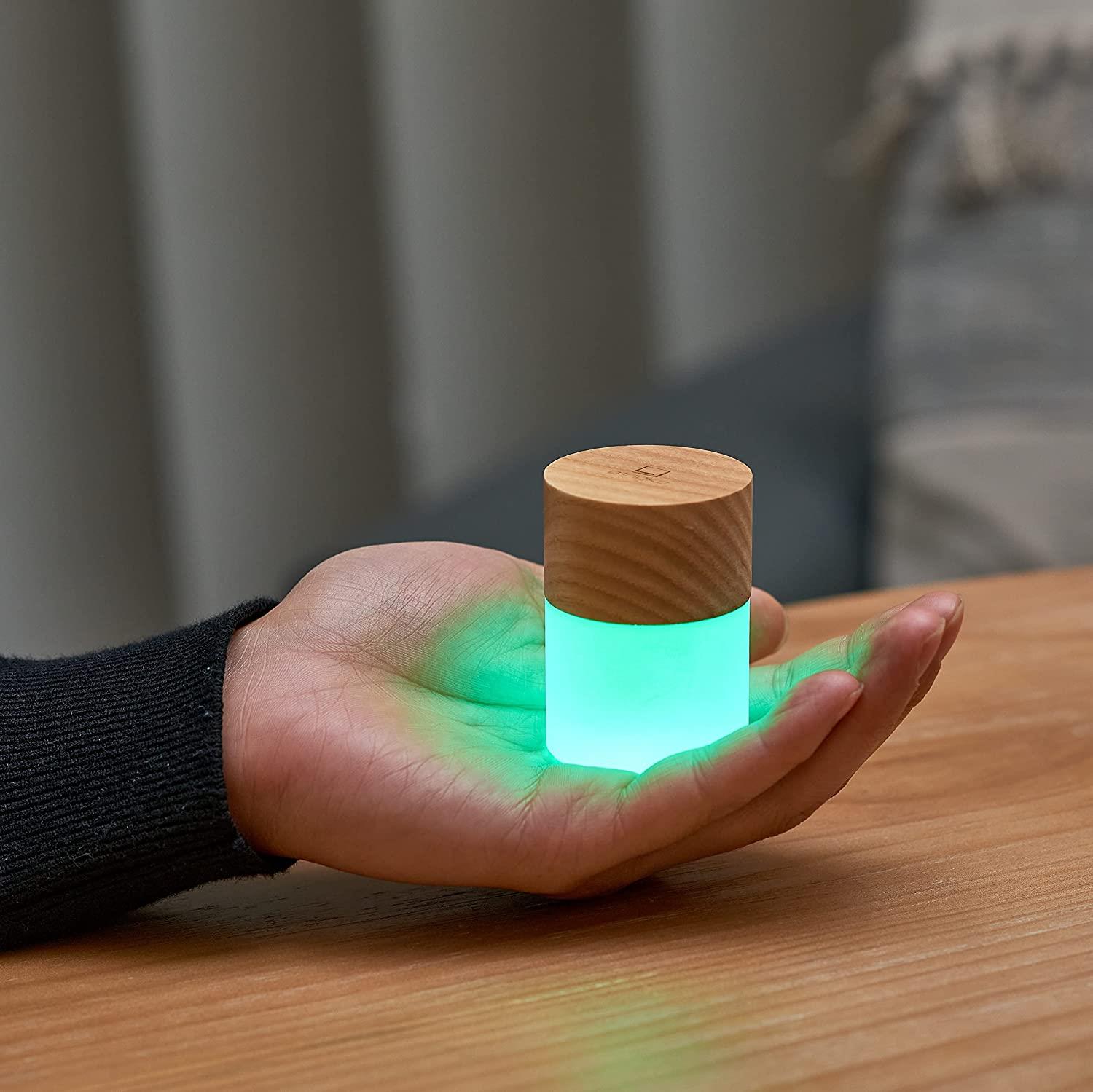 Colour Changing LED Desk Light Natural Wood RGB Gingko Mini Lemelia Lamp - Picture 27 of 28