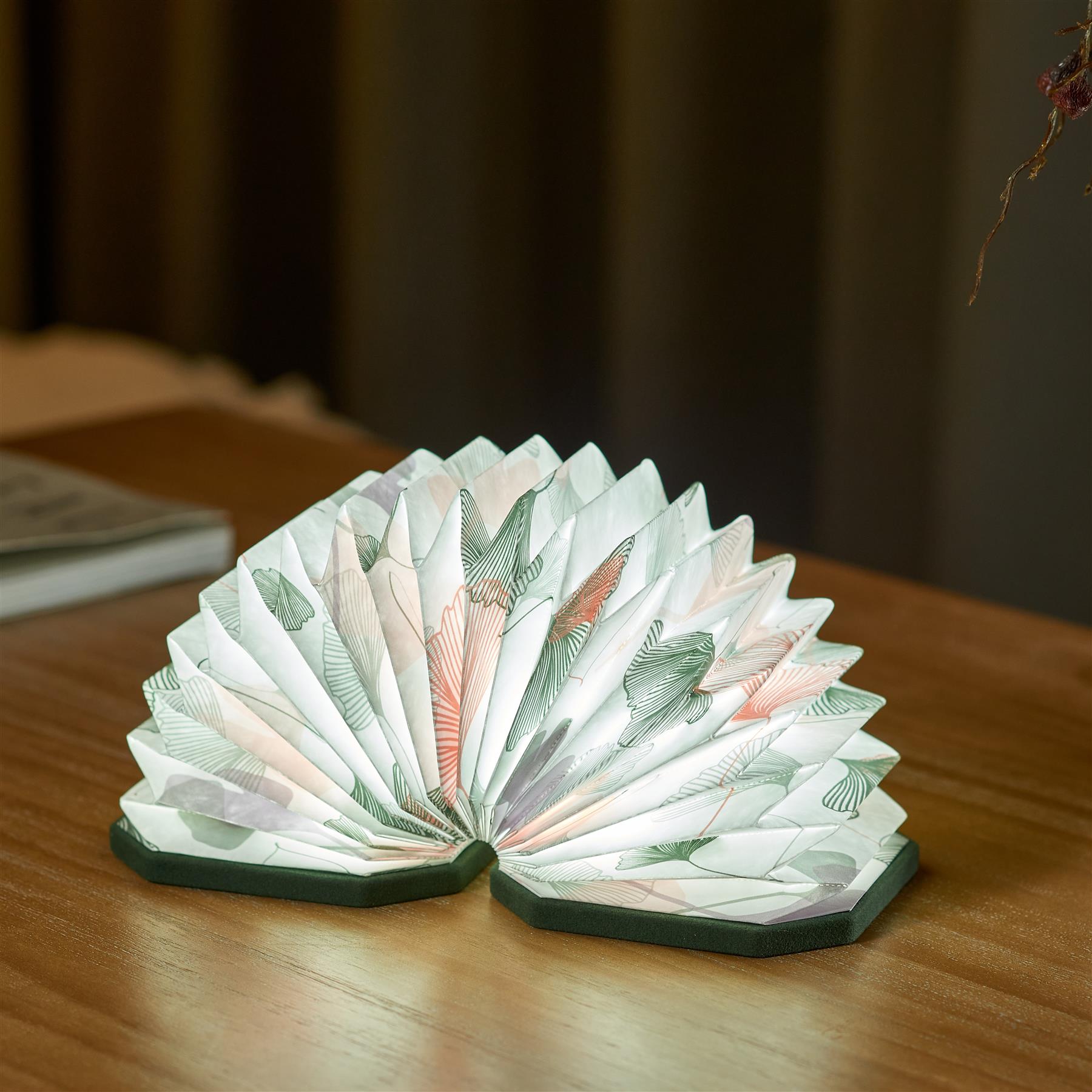 Accordion LED Light Desk Lamp Rechargeable Via USB Gingko Natural Wood / Velvet - Picture 26 of 57