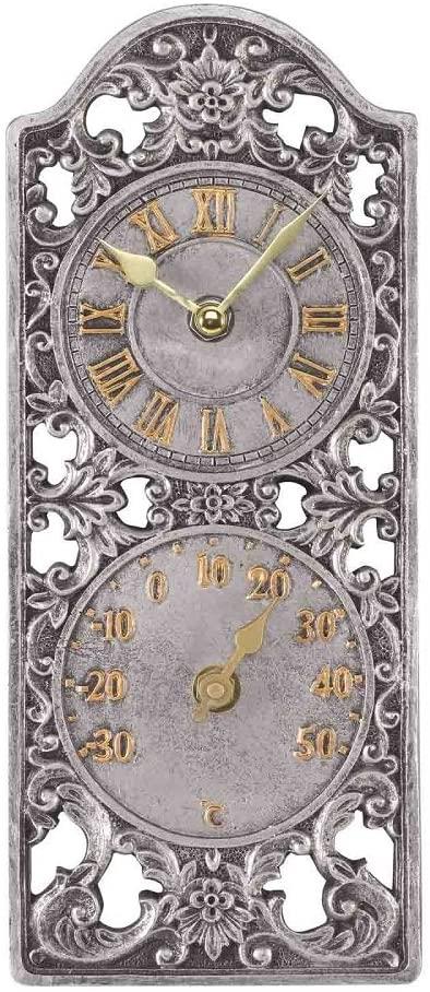 Outdoor/Indoor Garden Wall Clock 12" Westminster Face & Thermometer