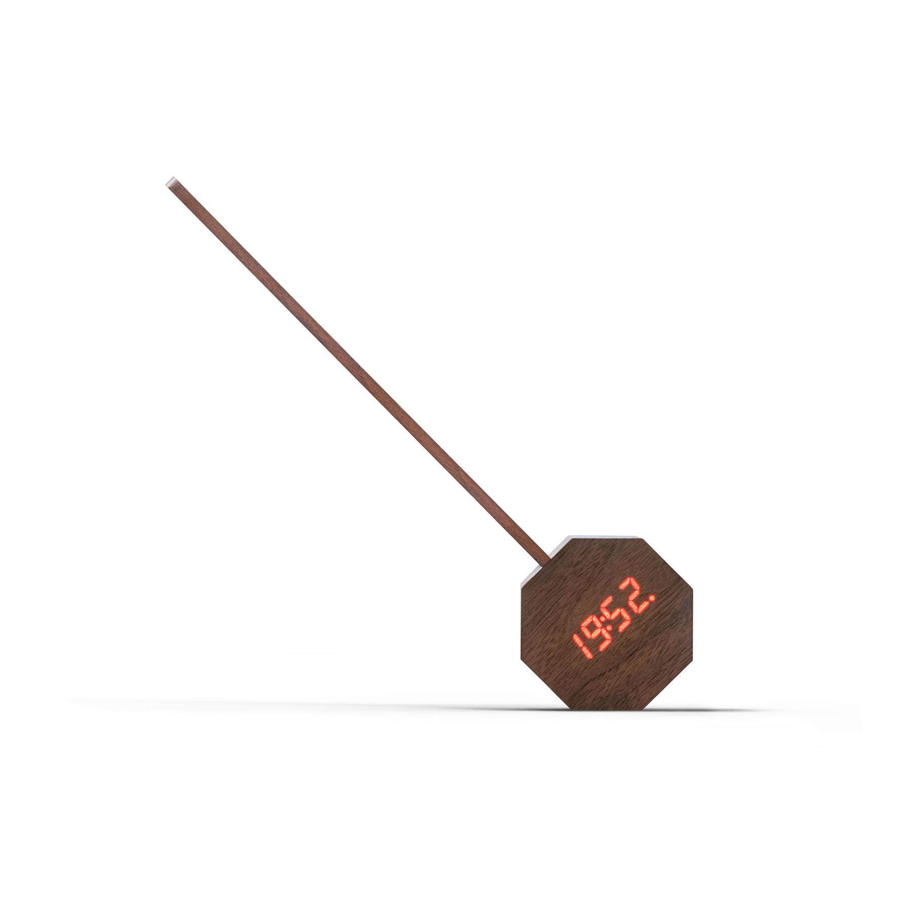 LED Wooden Alarm Clock Octagon One Plus USB Rechargeable Desk Lamp By Gingko