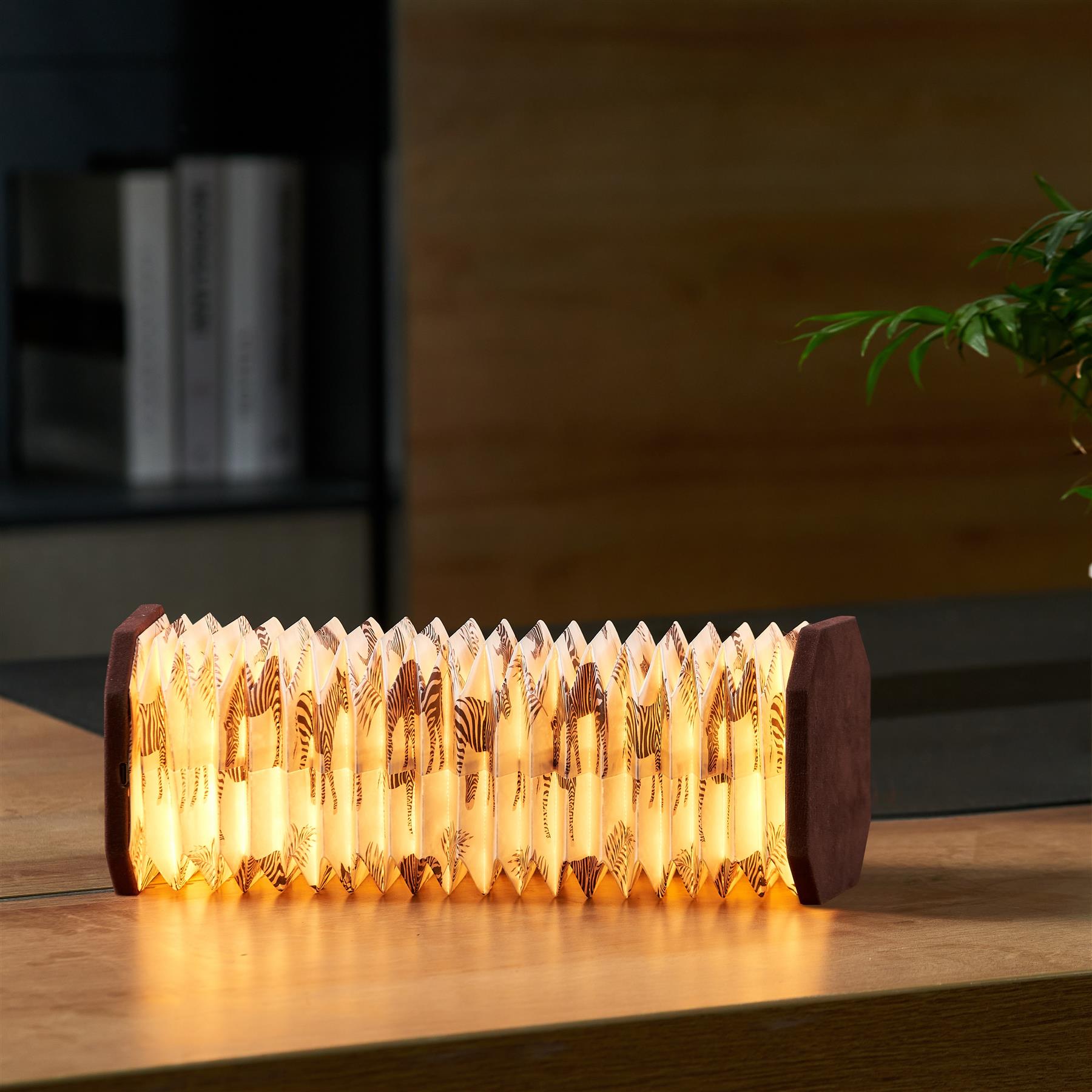 Accordion LED Light Desk Lamp Rechargeable Via USB Gingko Natural Wood / Velvet - Picture 35 of 57