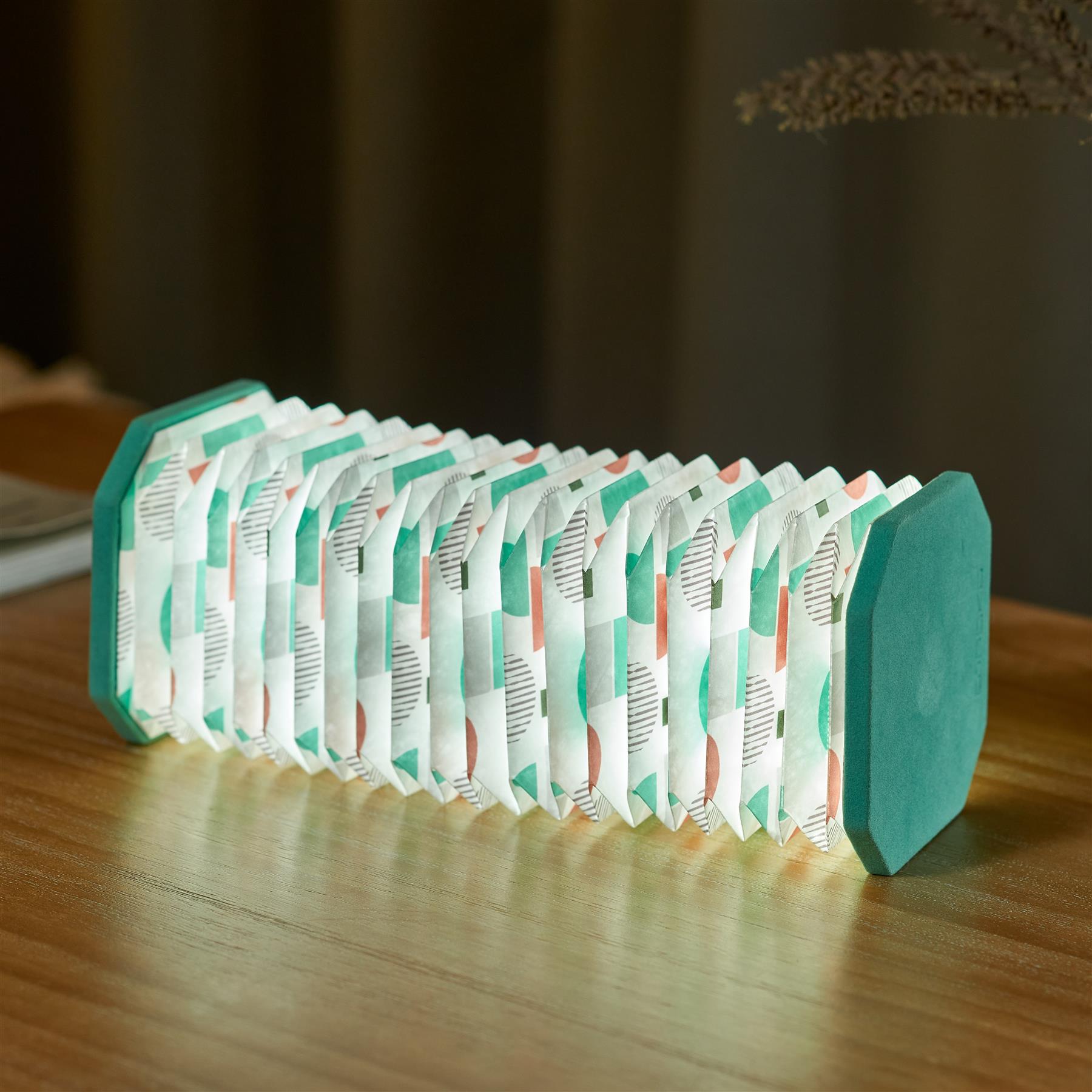 Accordion LED Light Desk Lamp Rechargeable Via USB Gingko Natural Wood / Velvet - Picture 29 of 57