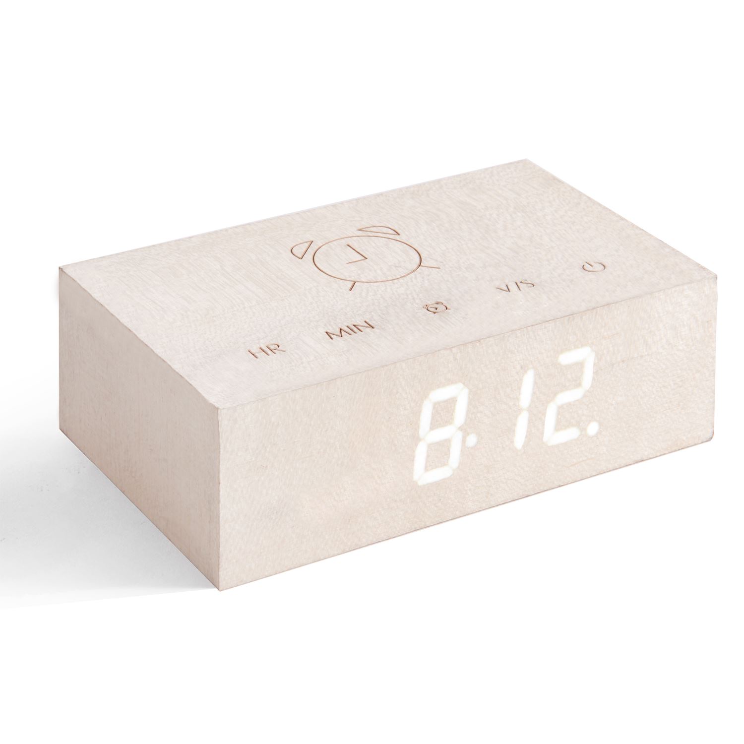 USB Wooden Alarm Clock with Sound Activation & Flip Over Snooze Control Gingko - Picture 34 of 38
