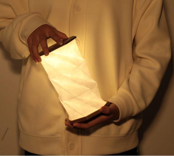 LED Desk Lamp Hexagon Twist Light Natural Wood Tyvek Paper Rechargeable 12cm - Picture 20 of 21