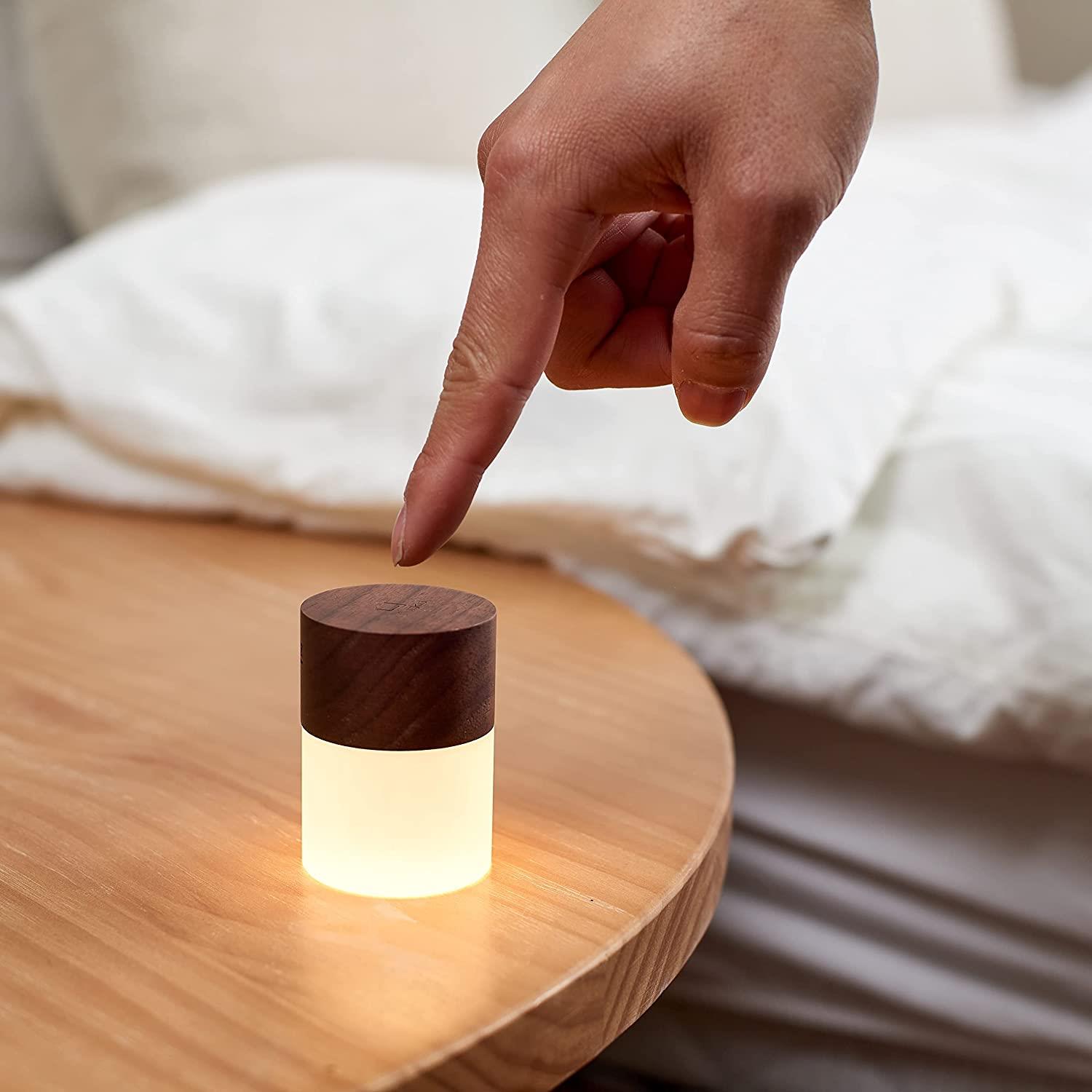 Colour Changing LED Desk Light Natural Wood RGB Gingko Mini Lemelia Lamp - Picture 20 of 28