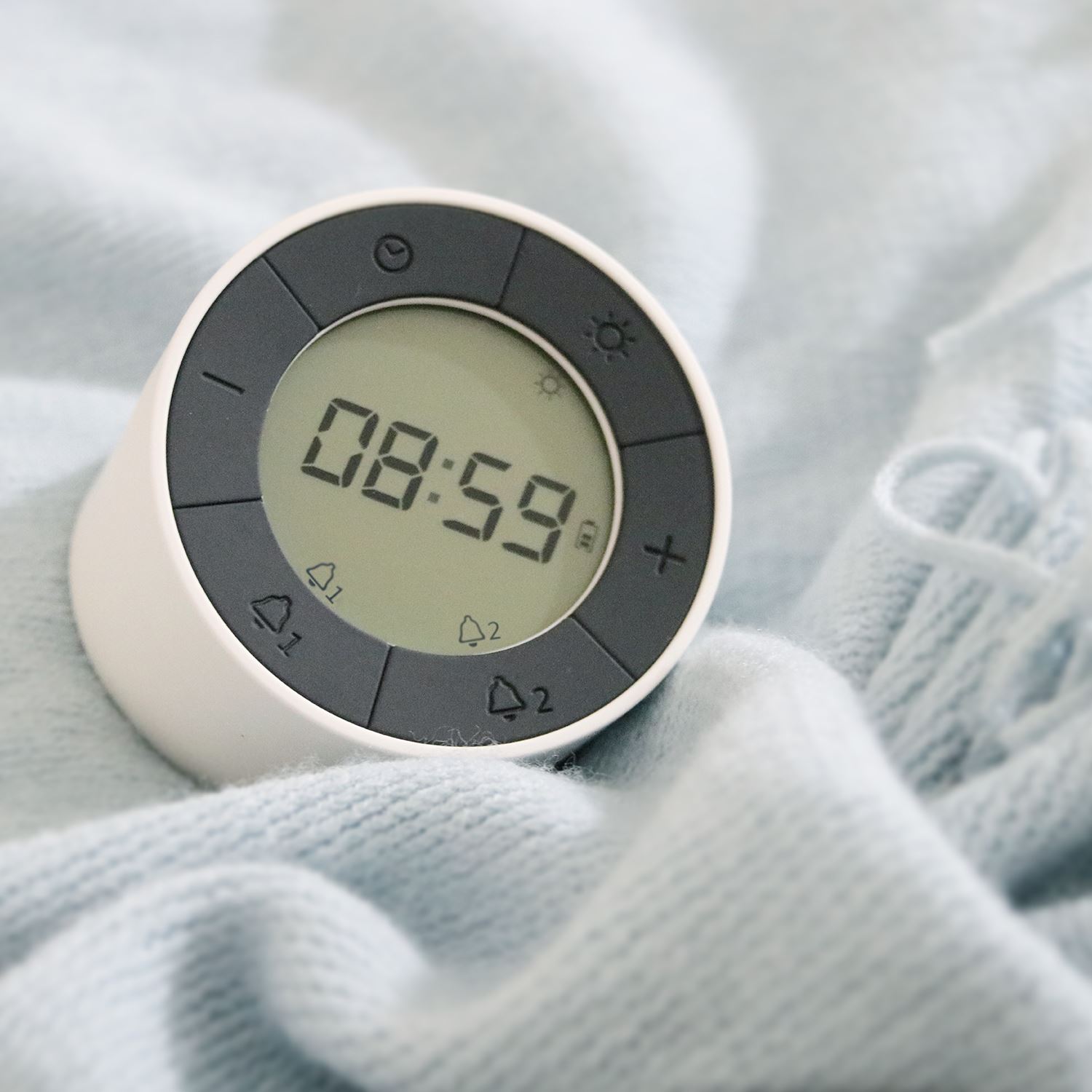 LED Rechargeable Gingko Edge Alarm Clock Motion Activated With Dimmable