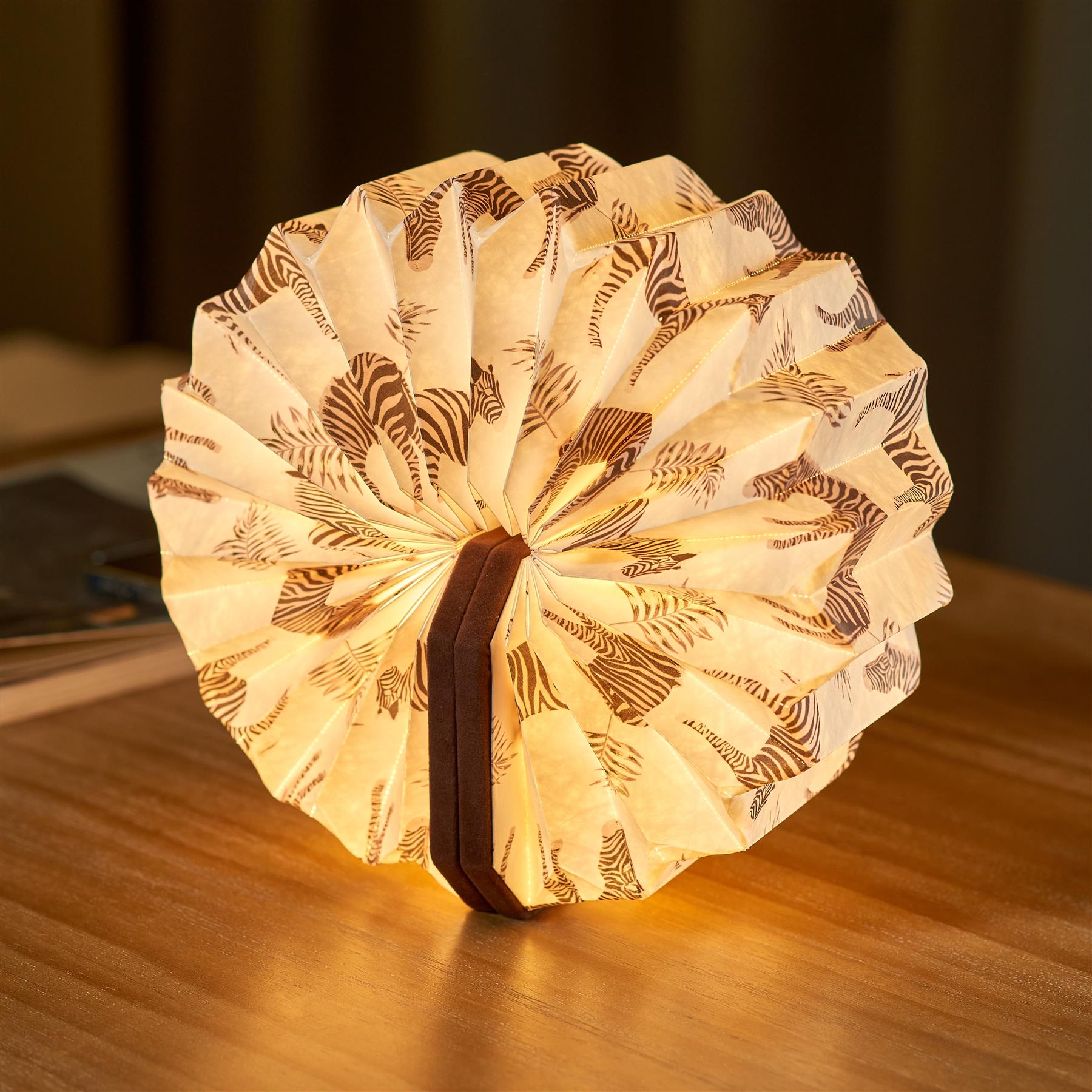 Accordion LED Light Desk Lamp Rechargeable Via USB Gingko Natural Wood / Velvet - Picture 39 of 57
