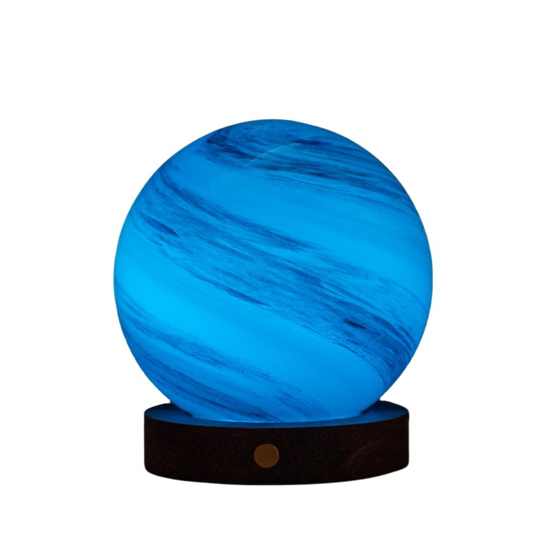 Glass LED Desk Lamp Gingko AstraGlass Colour Changing 7 Mode Rechargeable Light