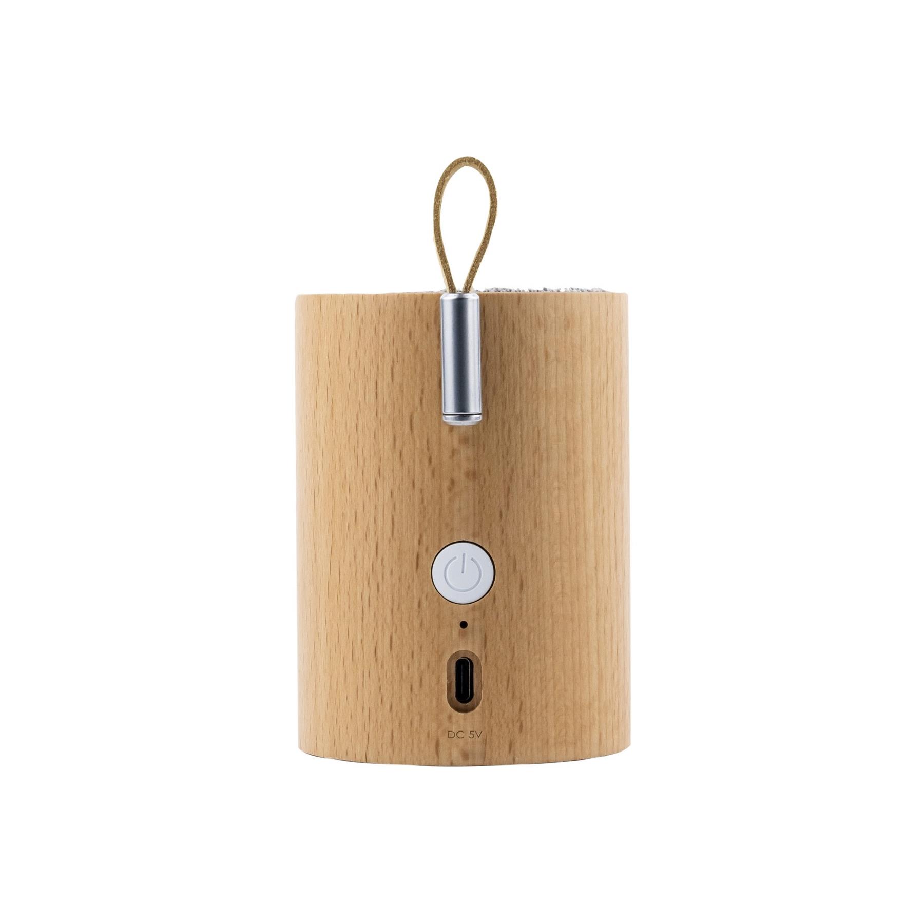 Bluetooth Wireless Wooden Speaker Portable Drum With LED Light & Strap By Gingko