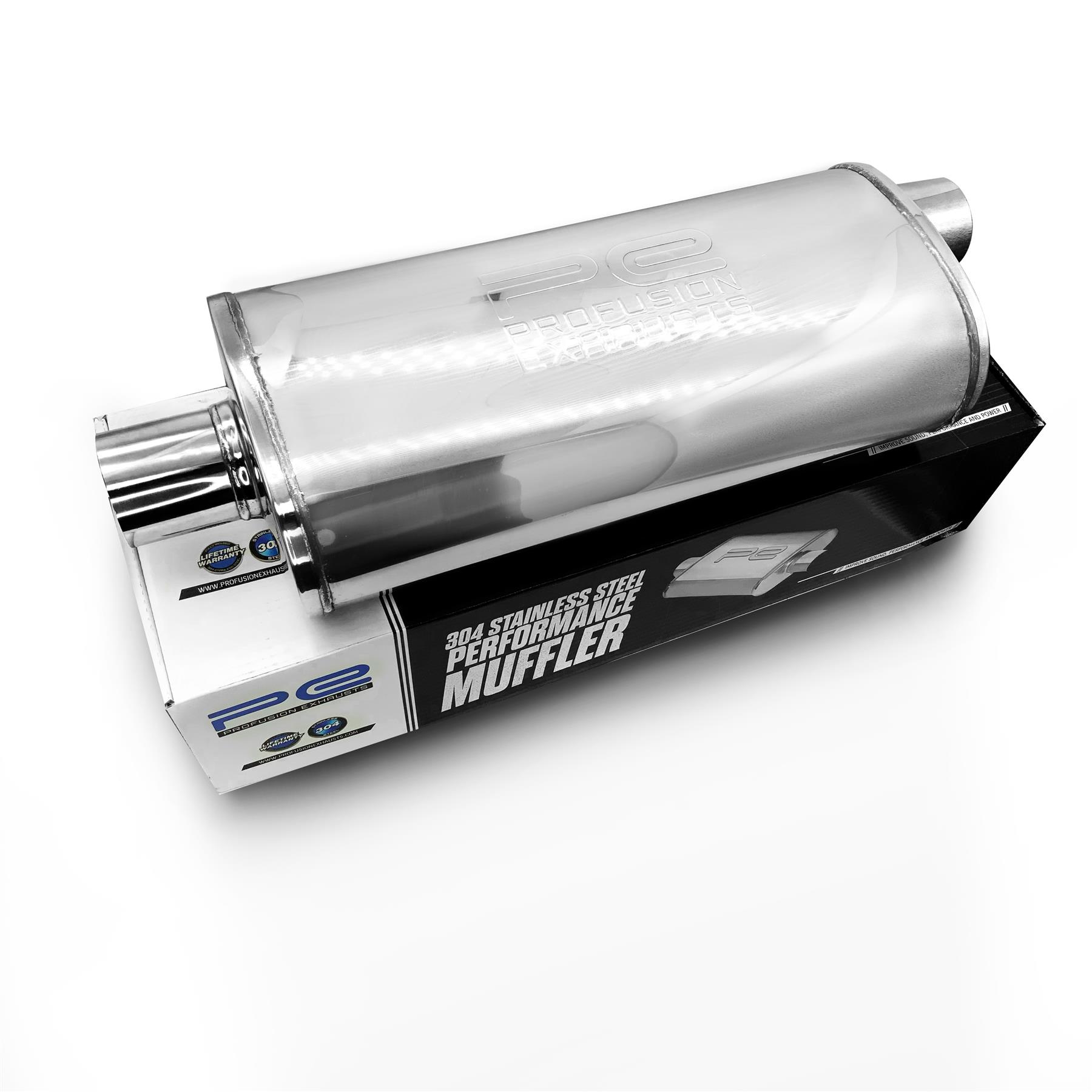 Oval Exhaust Silencer 304 Stainless Steel Muffler Body Center Offset