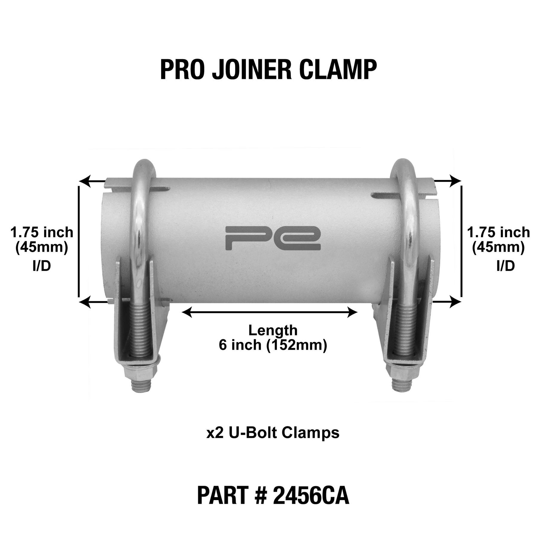 1 75 45mm 3 76mm Exhaust Pipe Joiner Clamp On Connector Sleeve Tube
