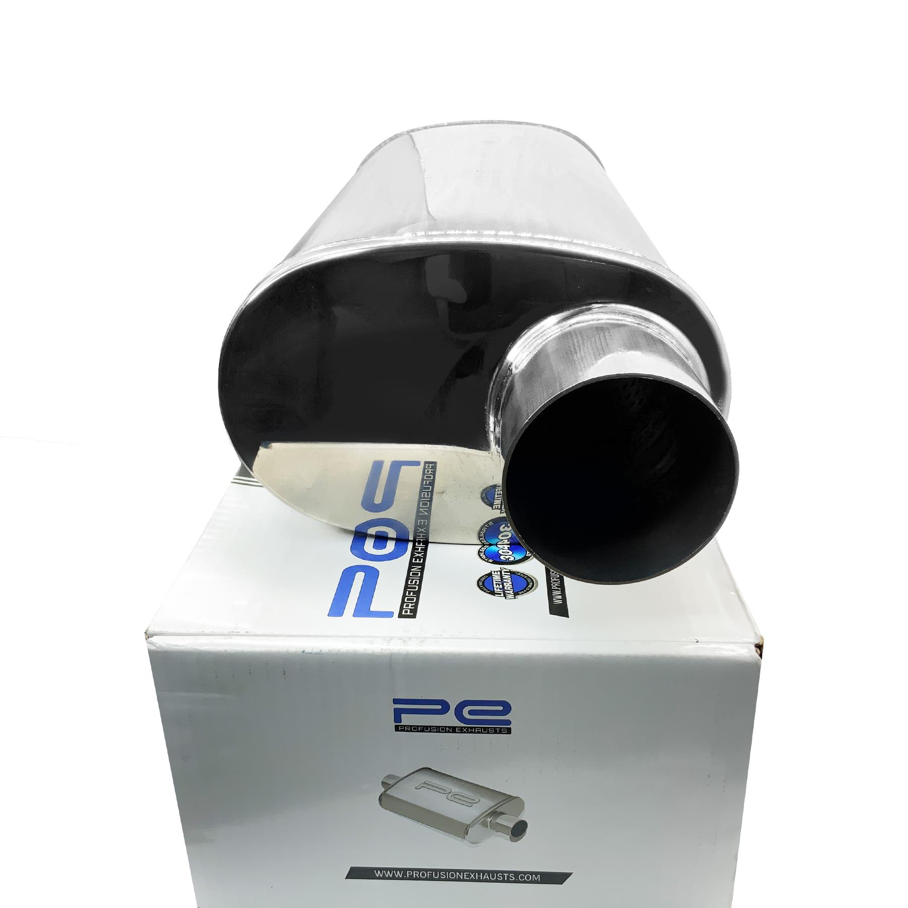 Oval Exhaust Silencer 304 Stainless Steel Muffler Body Offset Offset