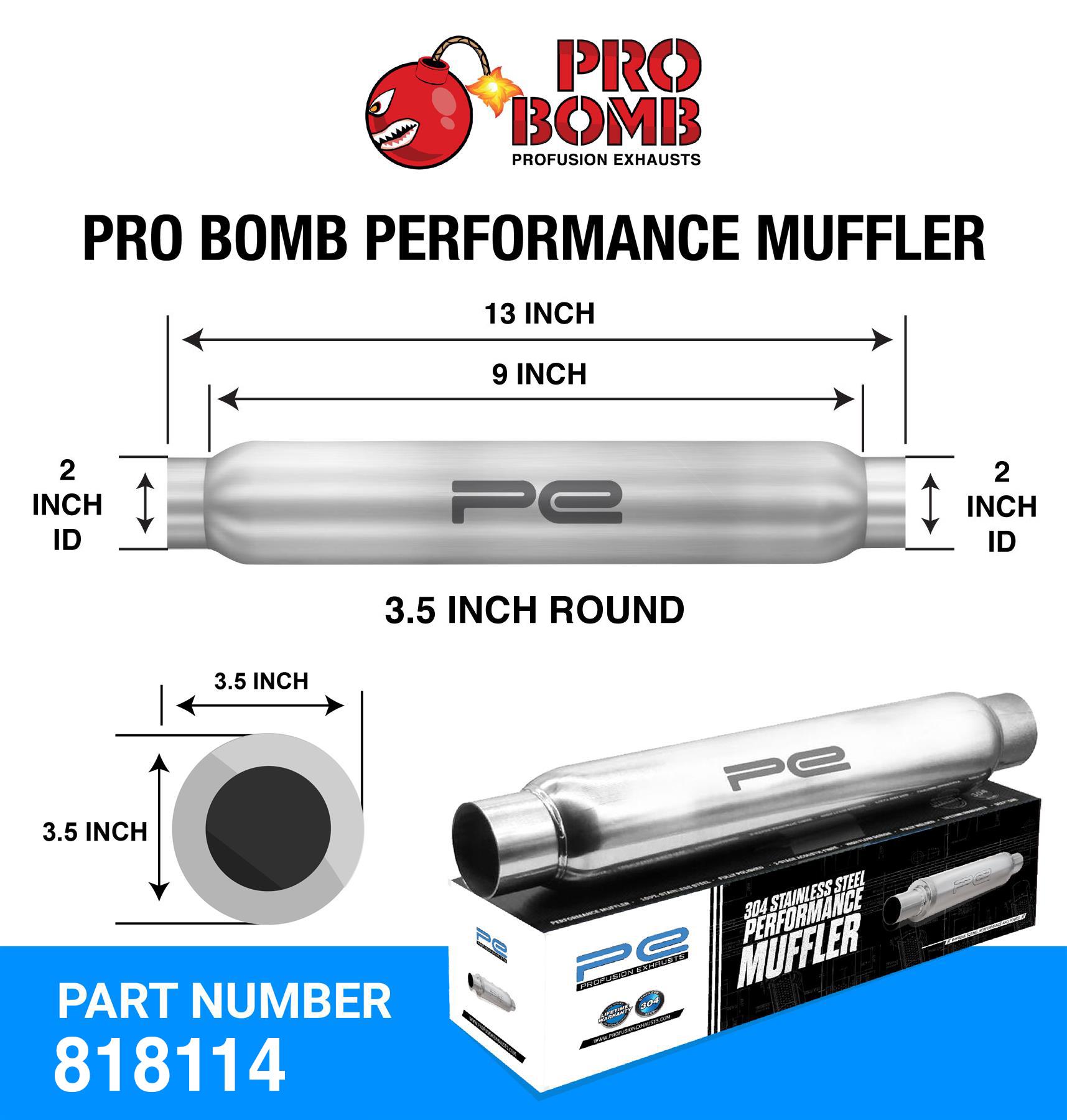 Universal Glass Pack Exhaust Pro Bomb Muffler In Cherry Red Or