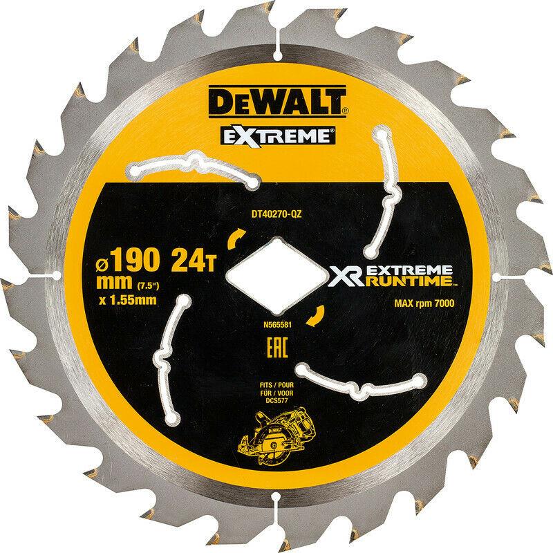 DeWalt DT40270 XR Flexvolt Extreme Runtime Circular Saw Blade 190mm x
