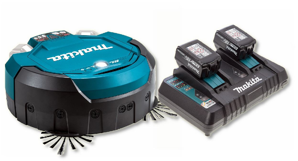 MAKITA DRC200PT 18v Robotic Vacuum Cleaner (2 X 5.0AH & Twin Charger
