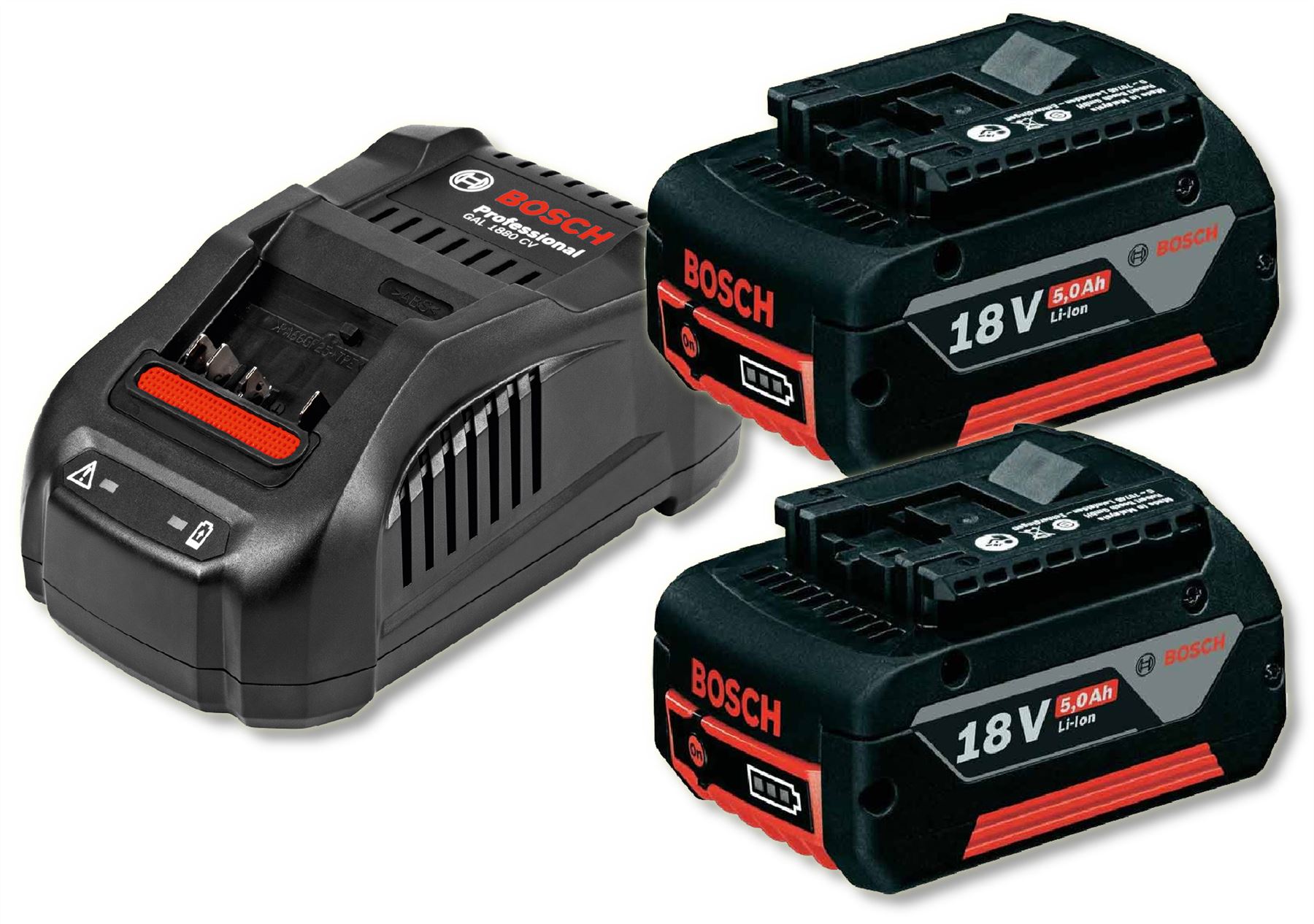 Pack 2 batteries 18V 6 Ah chargeur GAL 1880 CV Bosch