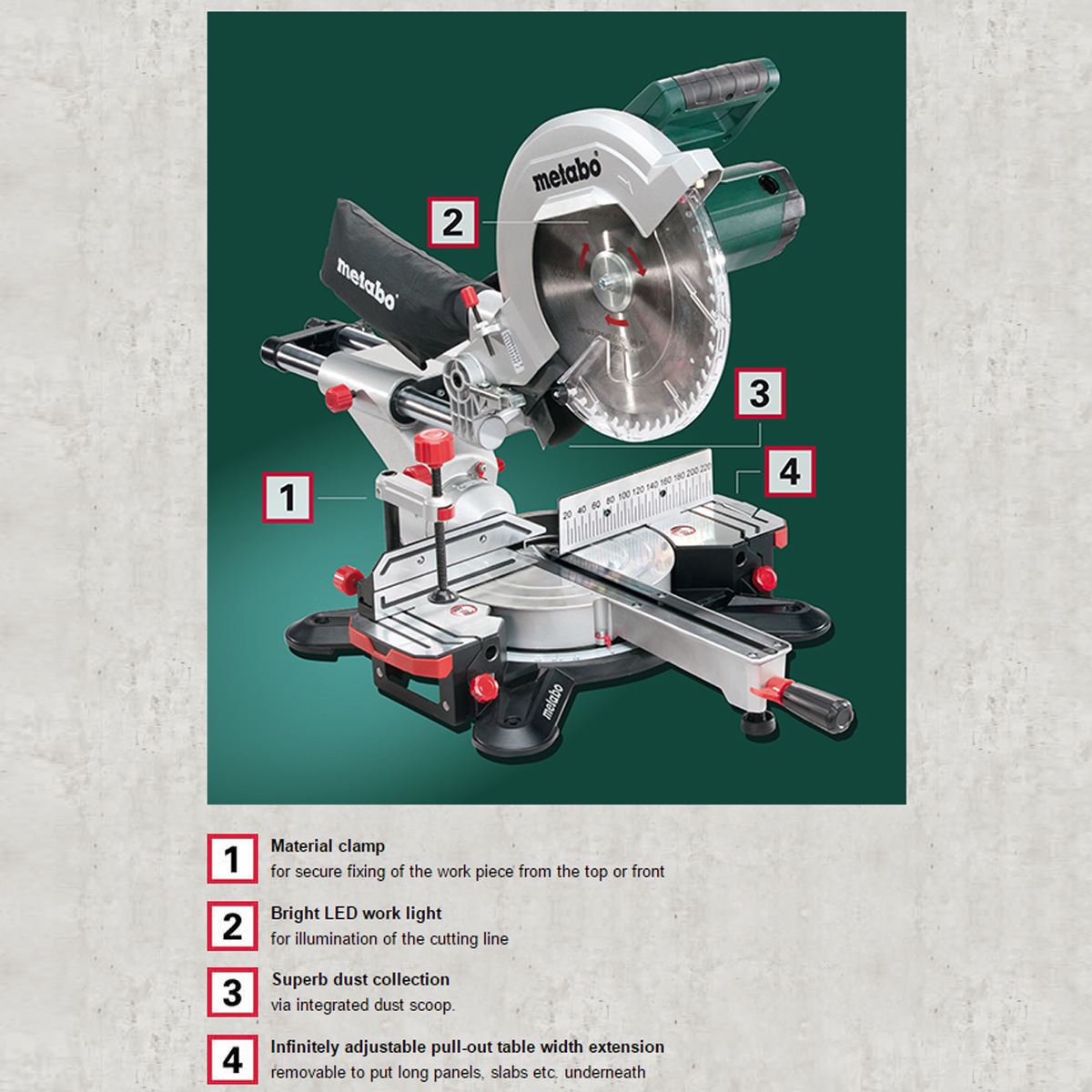 Metabo KGS216M 216mm 8" 1500w Laser Slide Compound Mitre Saw 240V eBay