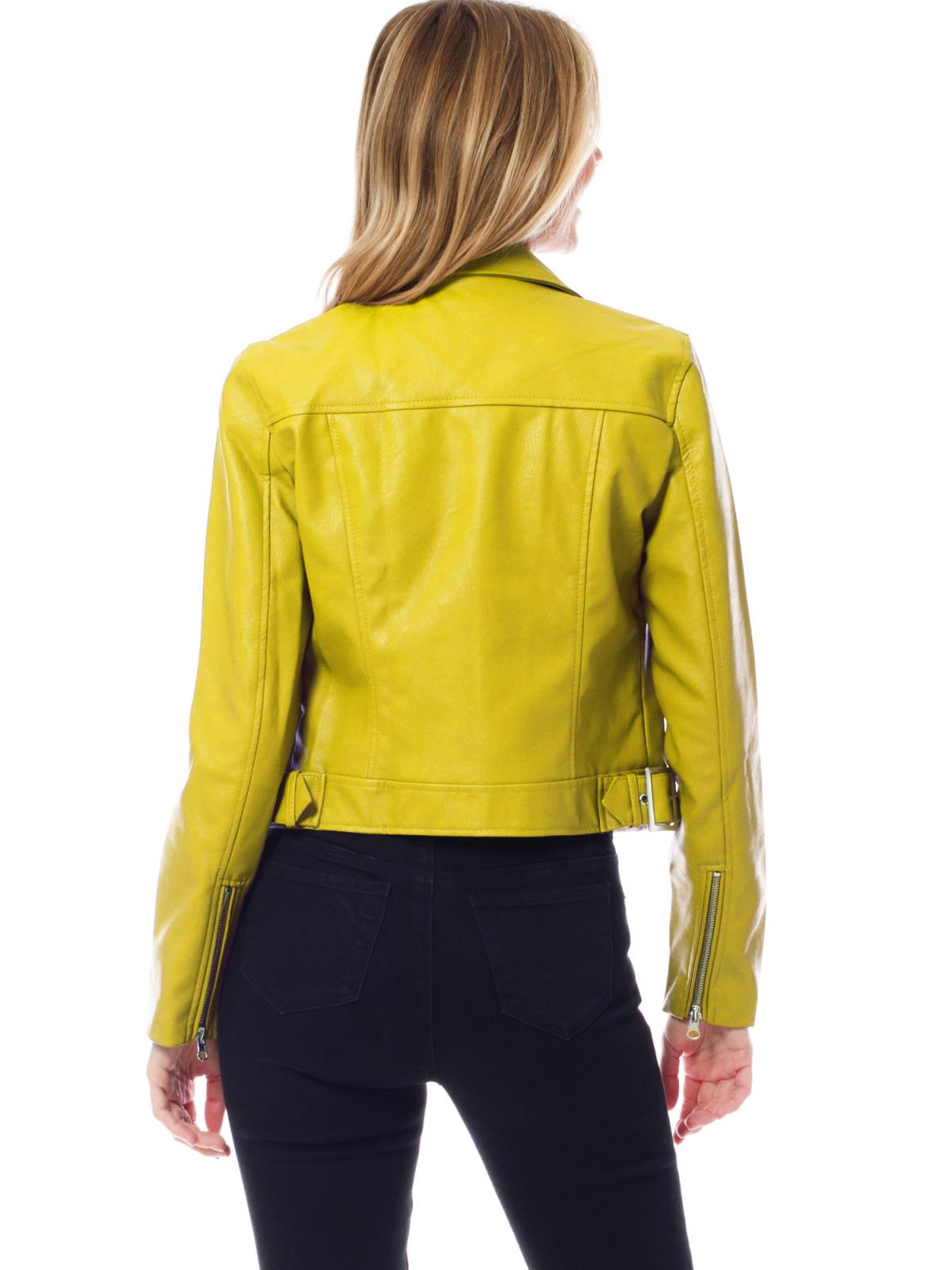 MixMatchy Long Sleeve Zipper Closure Moto Biker Faux Leather Jacket - Picture 44 of 59