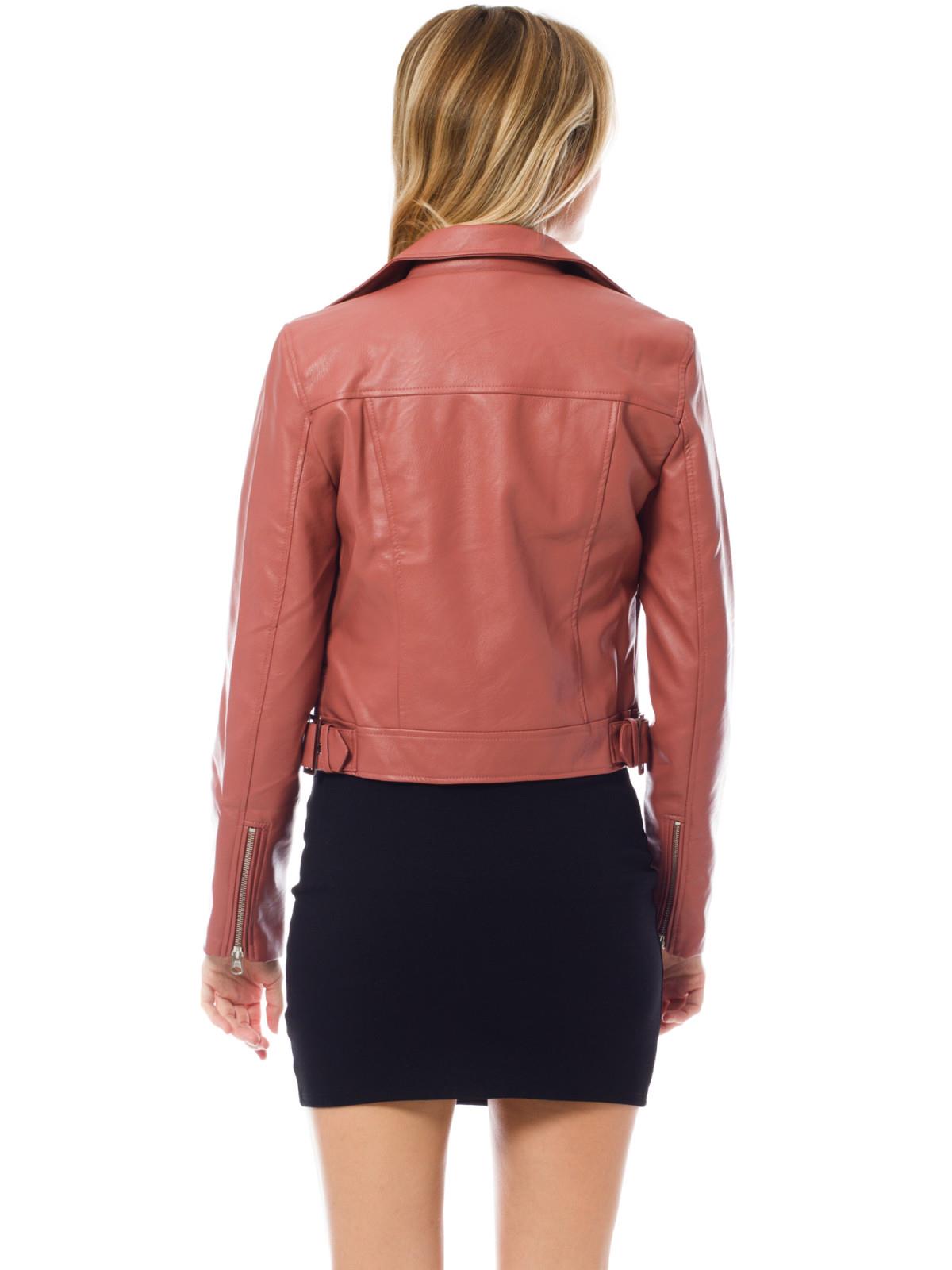 MixMatchy Long Sleeve Zipper Closure Moto Biker Faux Leather Jacket - Picture 50 of 59