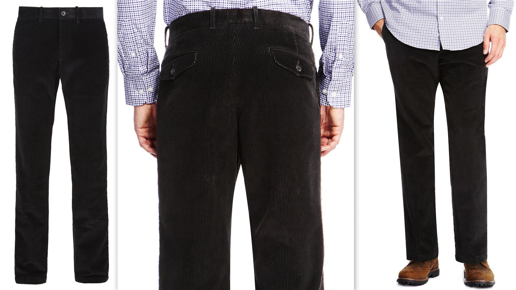 Mens Corduroy Trousers Cotton Classic Fit Jumbo Chunky Cords Regular