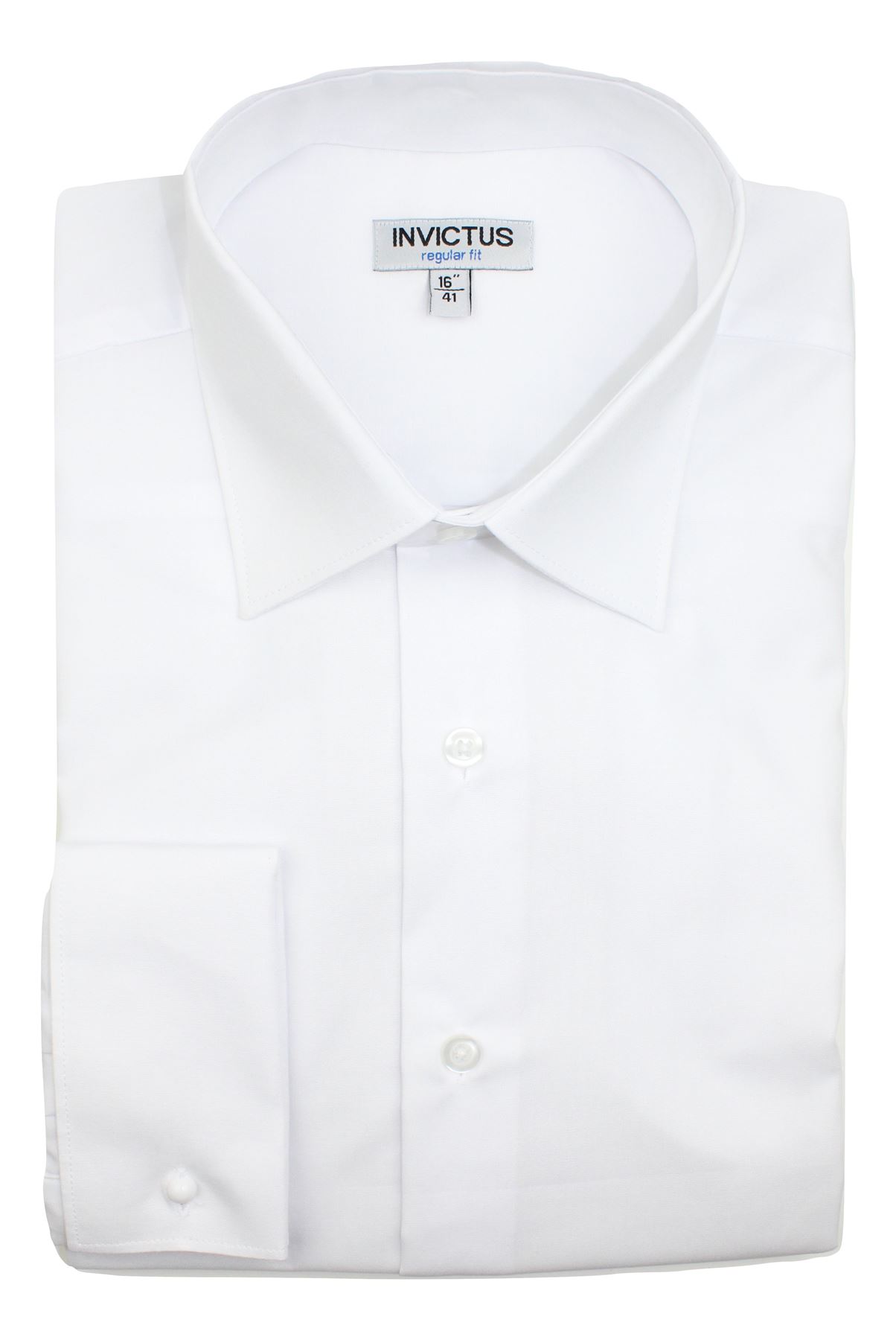 Mens Shirt Invictus Slim Athletic Body Fit Easycare Cotton Double French Cuff