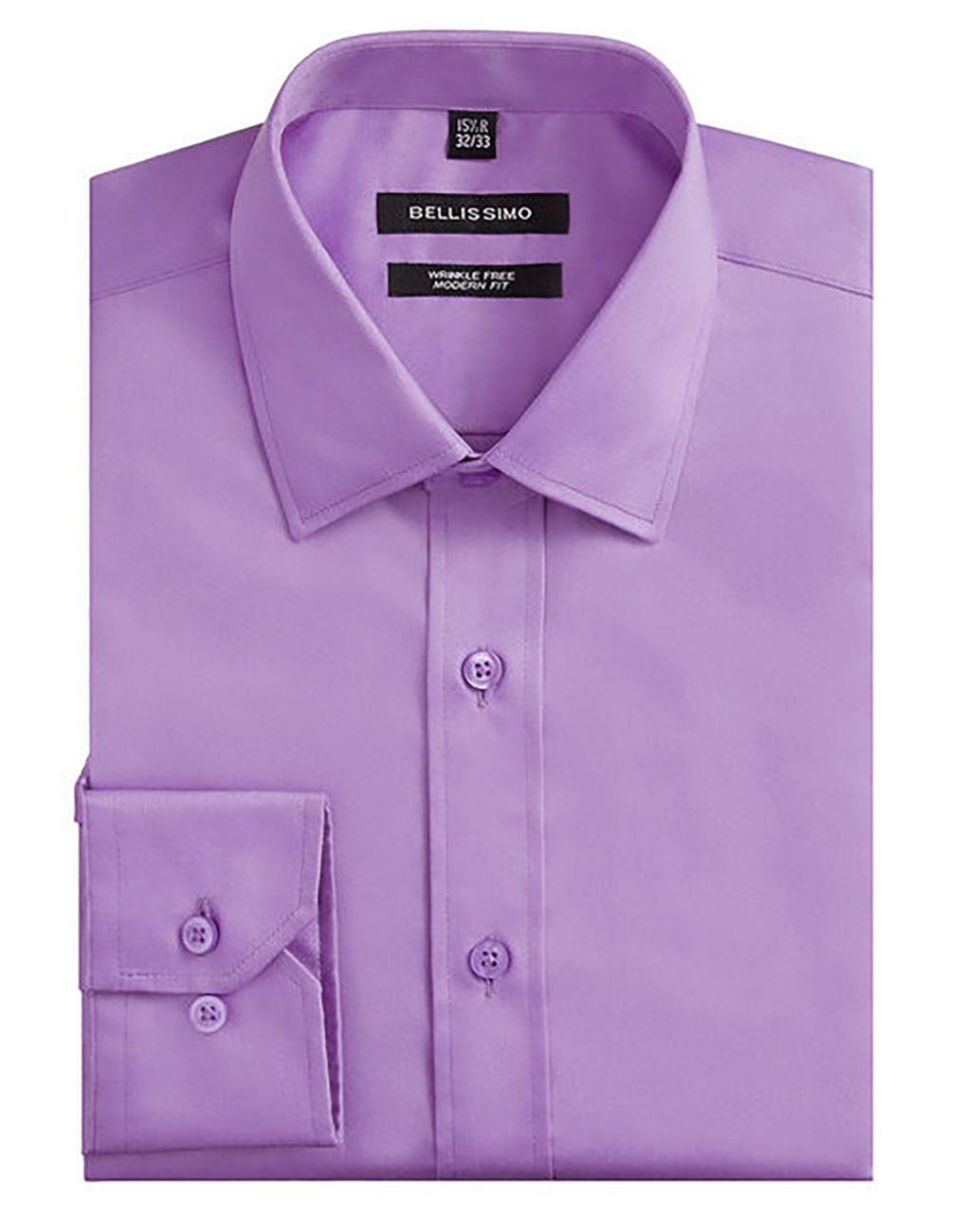 Mens Shirt Bellissimo Regular Fit Easycare Cotton Rich Sateen Long