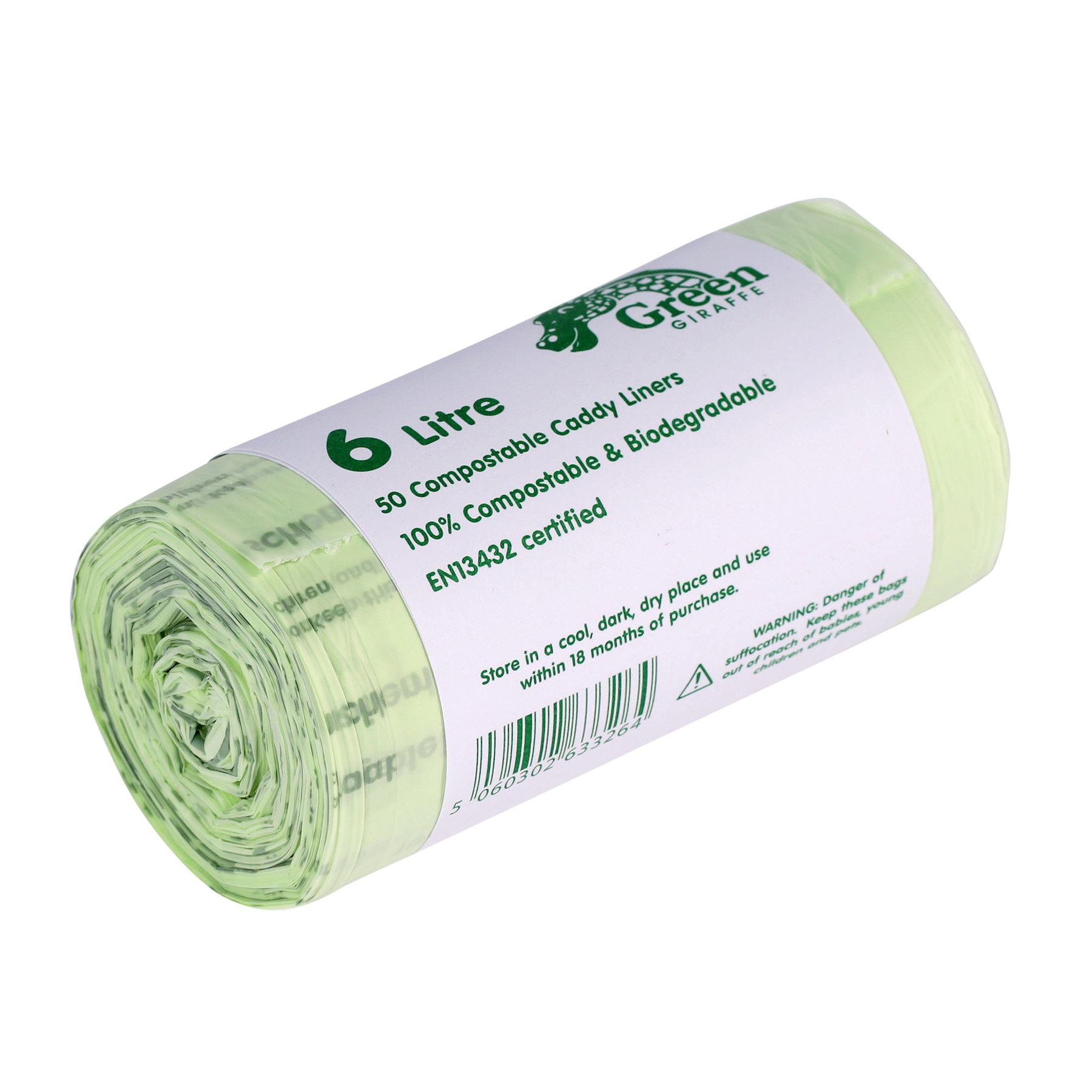 50x 6 Litre Compostable Caddy Liners for Food Waste/Caddy Bags 6L eBay