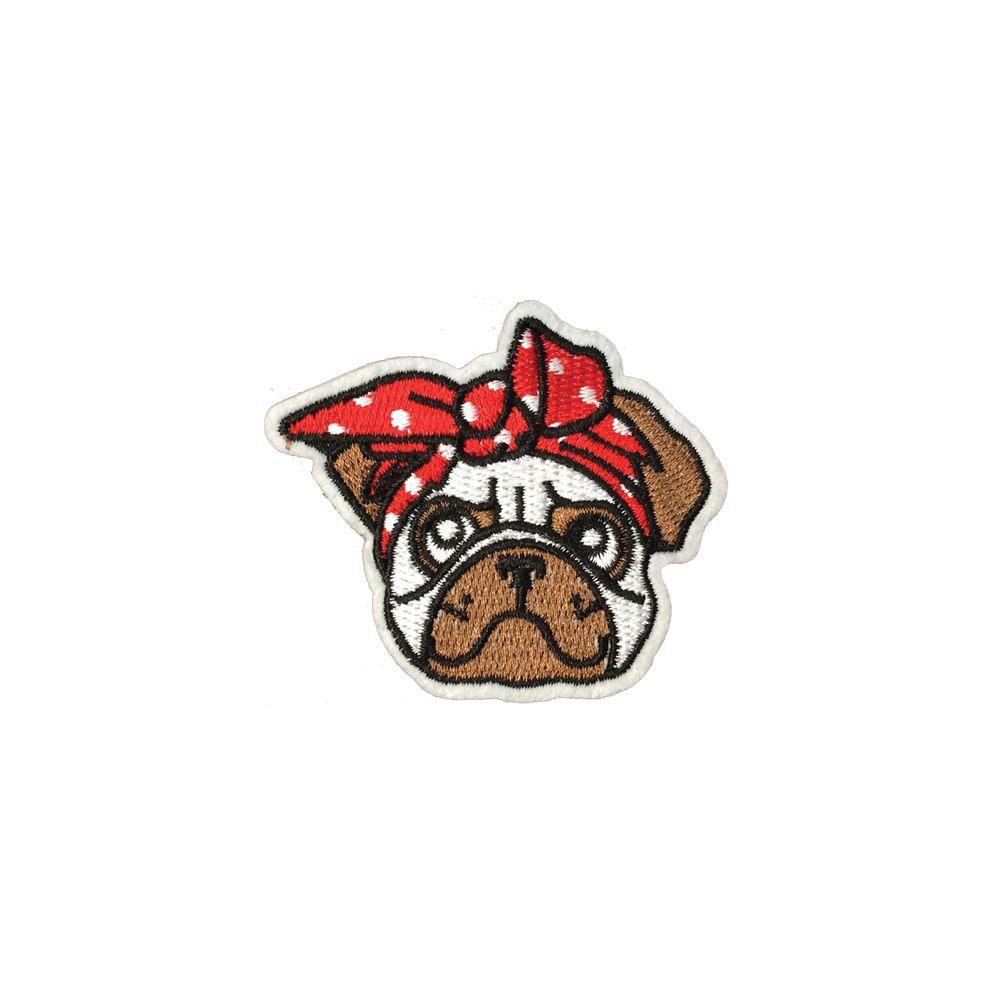 Bulldog Angry Dog Embroidery Iron On or Sew On Applique Patch