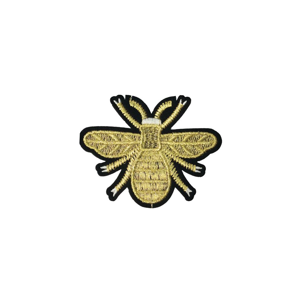 Embroidery Applique Patch Sew Iron Badge Iron On Red Gold Bee Bug XS
