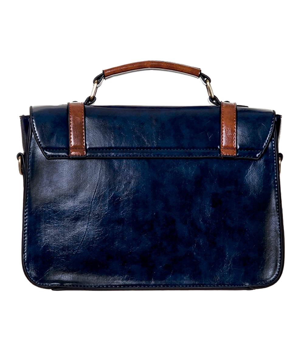 Banned Apparel Buckle with Bow Vintage Retro Faux Leather Satchel Shoulder Bag - Picture 5 of 17