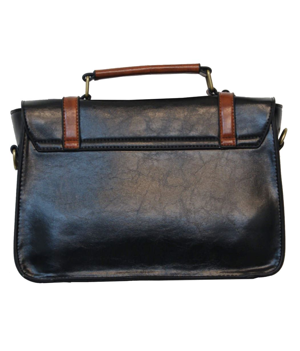 Banned Apparel Buckle with Bow Vintage Retro Faux Leather Satchel Shoulder Bag - Picture 2 of 17