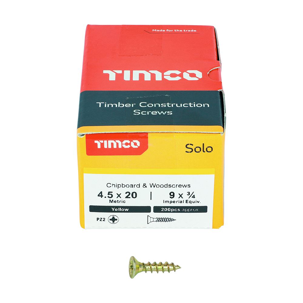 Timco - Solo Chipboard & Wood Screws - PZ - Double Countersunk. Various Sizes - Picture 84 of 178