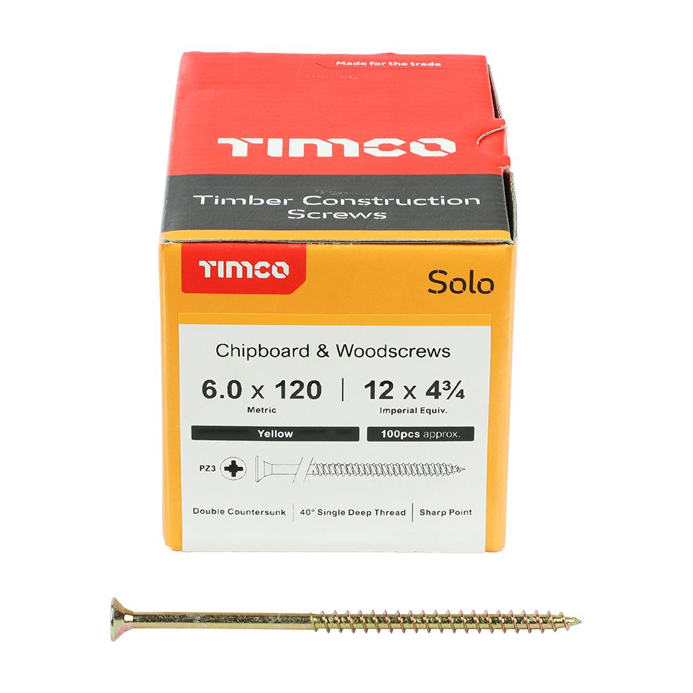 Timco - Solo Chipboard & Wood Screws - PZ - Double Countersunk. Various Sizes - Picture 169 of 178