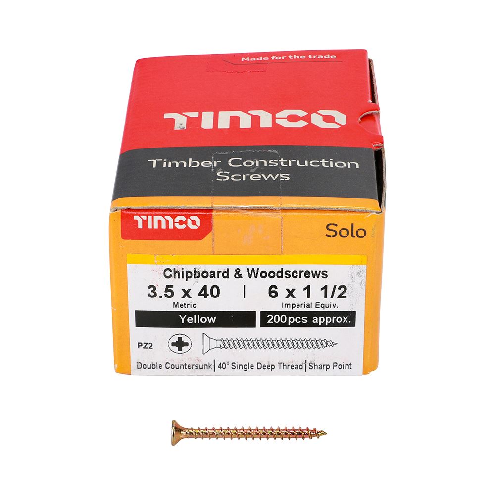 Timco - Solo Chipboard & Wood Screws - PZ - Double Countersunk. Various Sizes - Picture 43 of 178