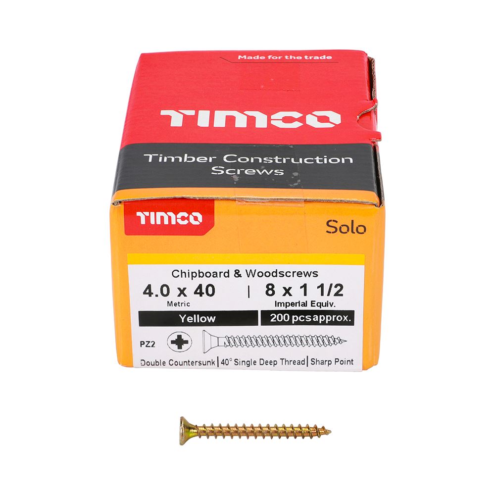 Timco - Solo Chipboard & Wood Screws - PZ - Double Countersunk. Various Sizes - Picture 66 of 178