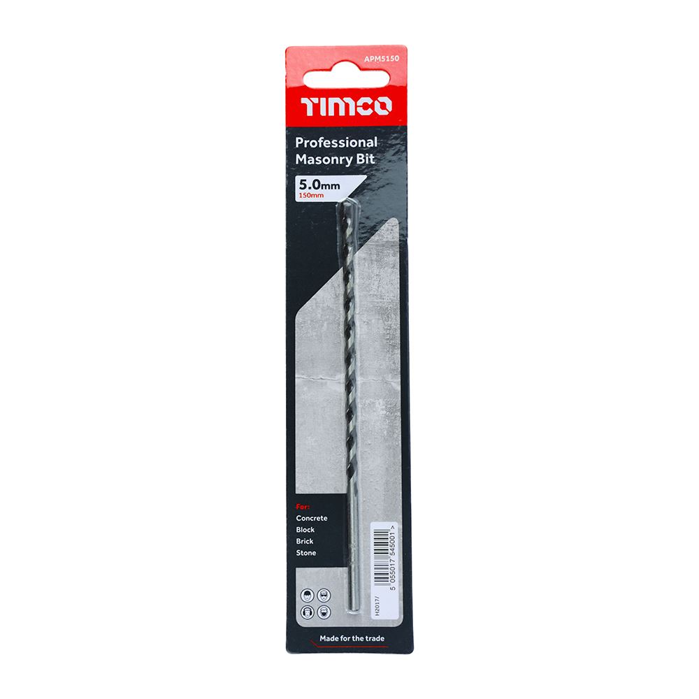 Timco - Premium Quality Professional Masonry Bit, Hardened Carbon Steel - 1 Each - Picture 9 of 75