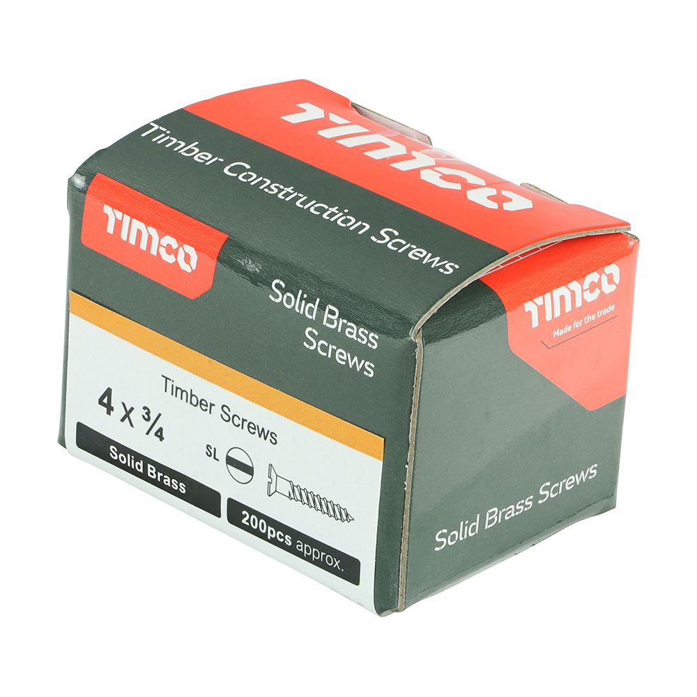 Timco Solid Brass Wood Timber Screws Slotted Countersunk Various Sizes Available - Picture 8 of 55