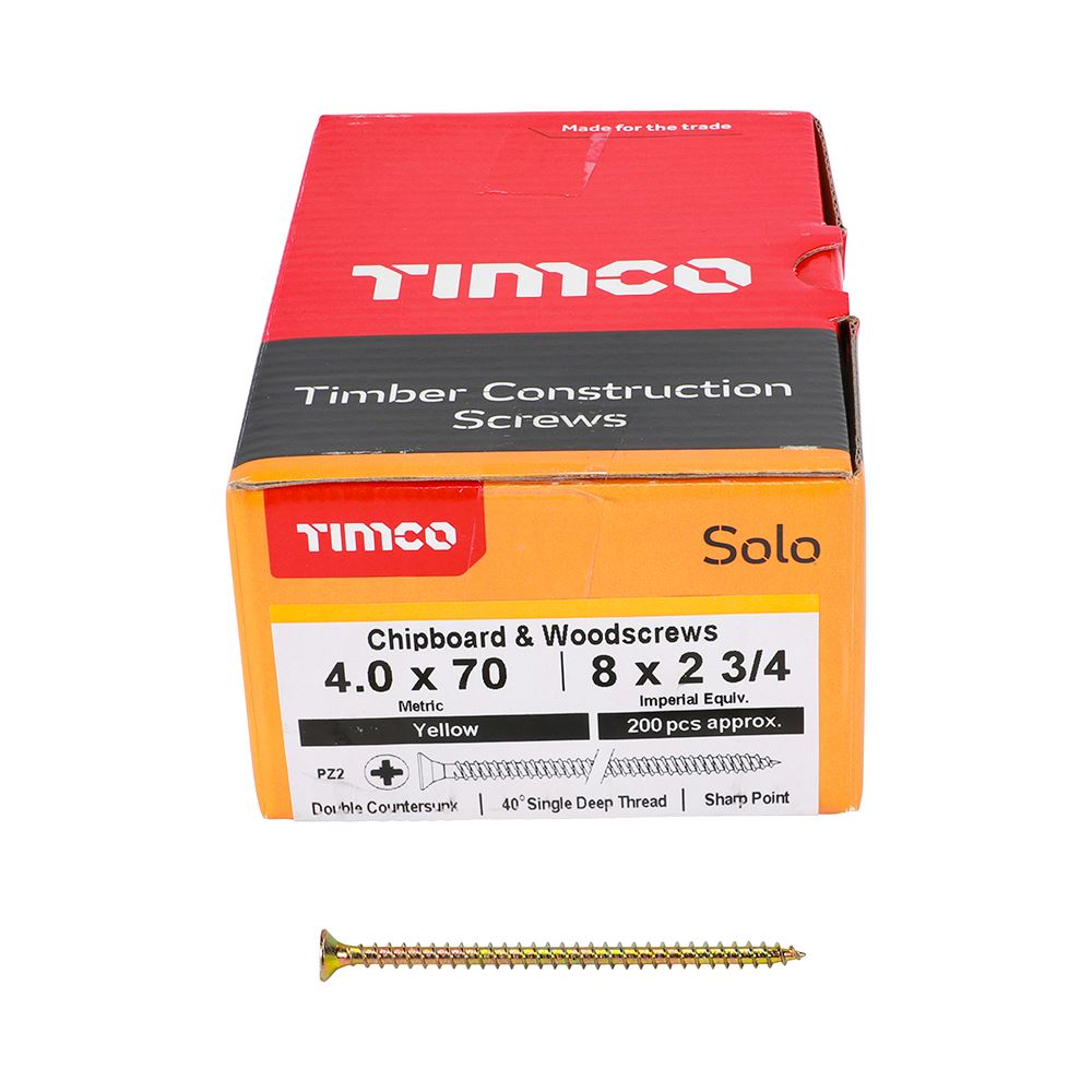 Timco - Solo Chipboard & Wood Screws - PZ - Double Countersunk. Various Sizes - Picture 78 of 178