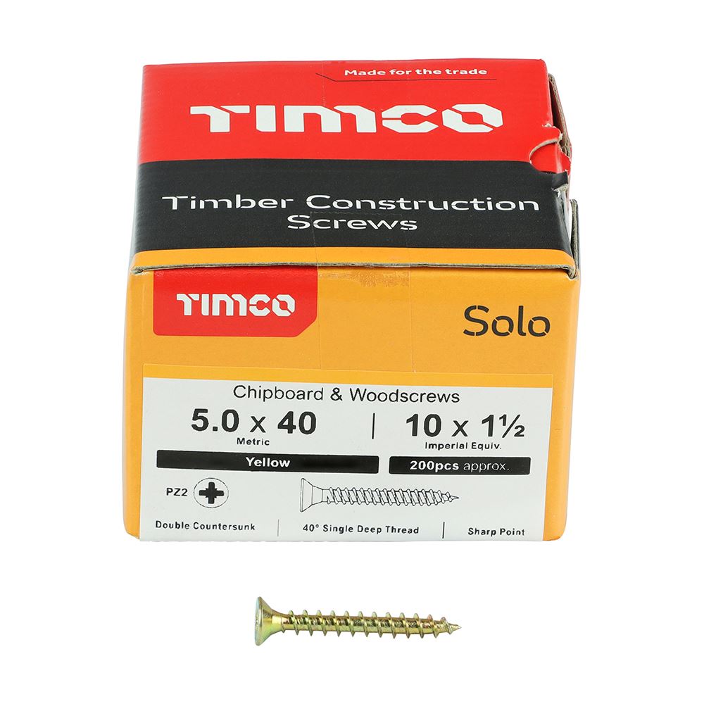 Timco - Solo Chipboard & Wood Screws - PZ - Double Countersunk. Various Sizes - Picture 118 of 178