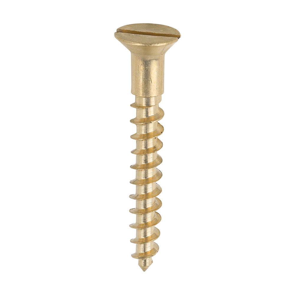 Timco Solid Brass Wood Timber Screws Slotted Countersunk Various Sizes Available - Picture 42 of 55