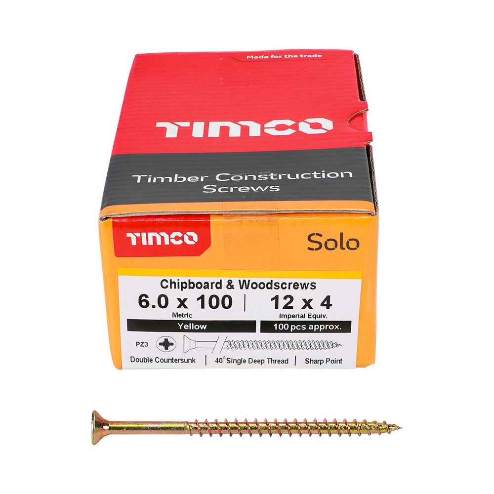 Timco - Solo Chipboard & Wood Screws - PZ - Double Countersunk. Various Sizes - Picture 166 of 178