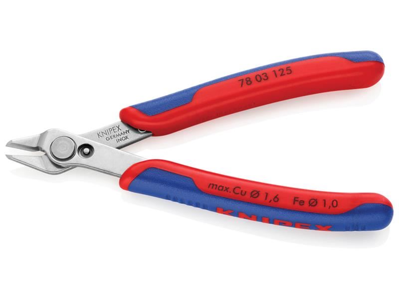 Knipex 78 06 125 SB Electronic Super Knips – VDE-Tested Insulated Wire Cutters, 125mm Precision Pliers For Electronics