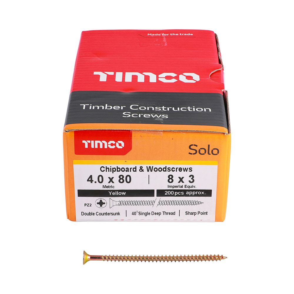 Timco - Solo Chipboard & Wood Screws - PZ - Double Countersunk. Various Sizes - Picture 81 of 178